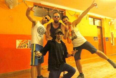 Bhangra dance lesson in Delhi Gay guys learning to dance bhangra in Delhi